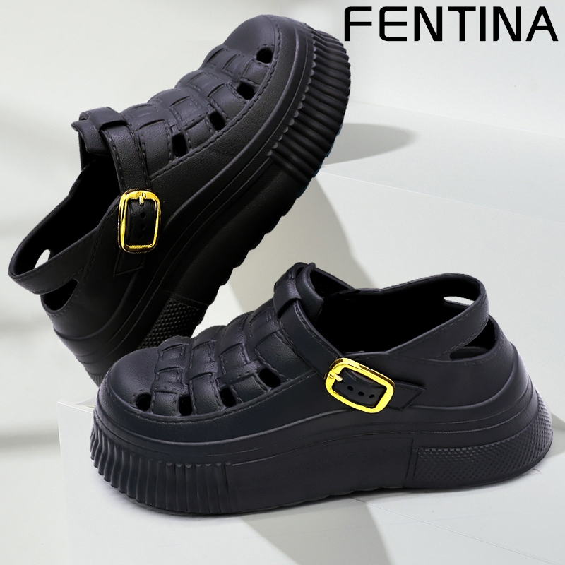 FENTINA Sandal Wanita Wedges Tinggi FUJI Sandal Baim Wedges Sandal Jelly Wanita Anti-selip
