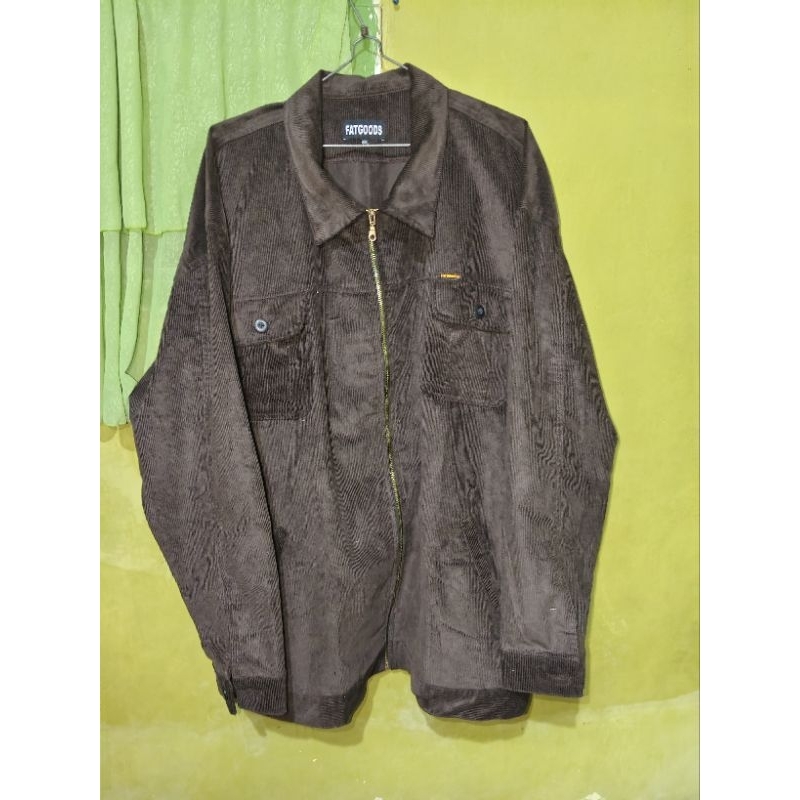 Jaket Corduroy Fatgoods JUMBO 6XL BIG SIZE warna coklat XXXXXXL