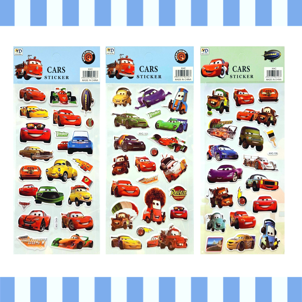 

[XHC] Sticker Timbul Gambar Tempel Stiker Anak Karakter Kartun Disney McQueen