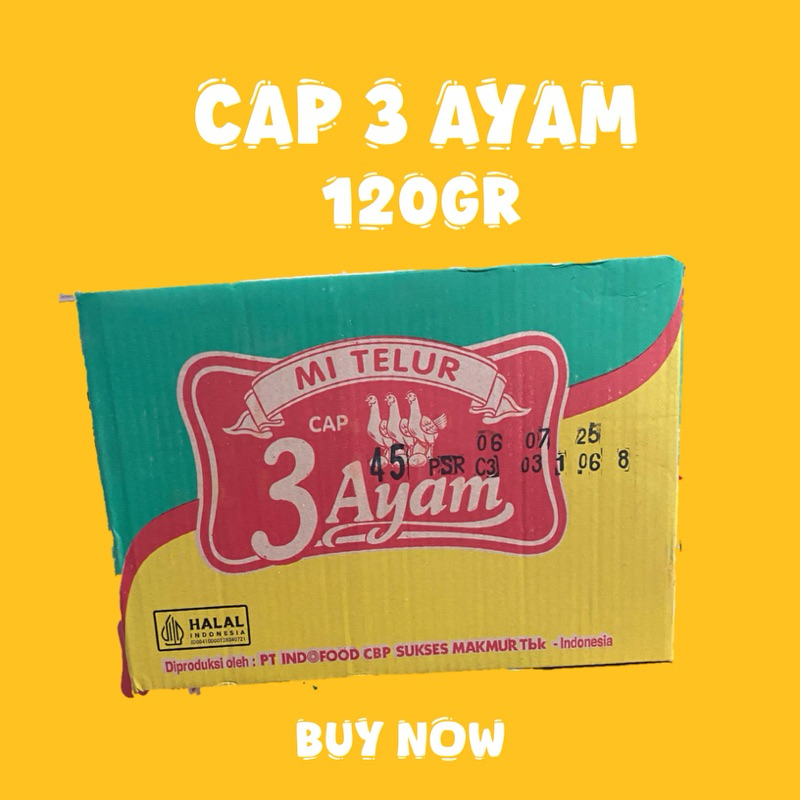 

MIE CAP 3 AYAM ISI 24Pcs berat 120gr