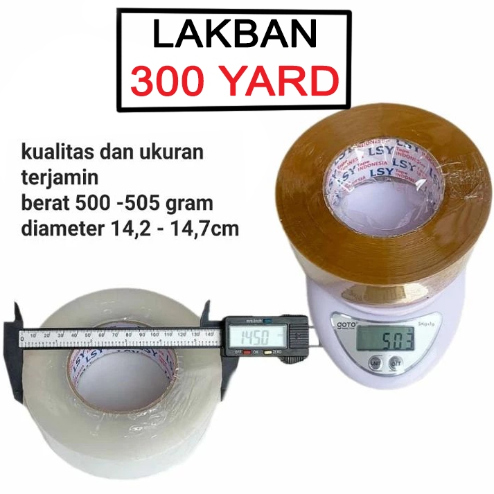 

Lakban bening 2 inch (45mm) - 45mm x 300yard, Putih / Bening