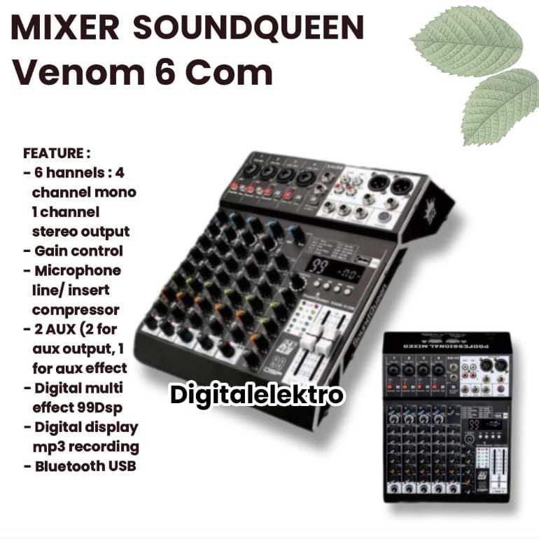 Mixer SOUNDQUEEN VENOM 6 COM MIXER 6 CHANNEL