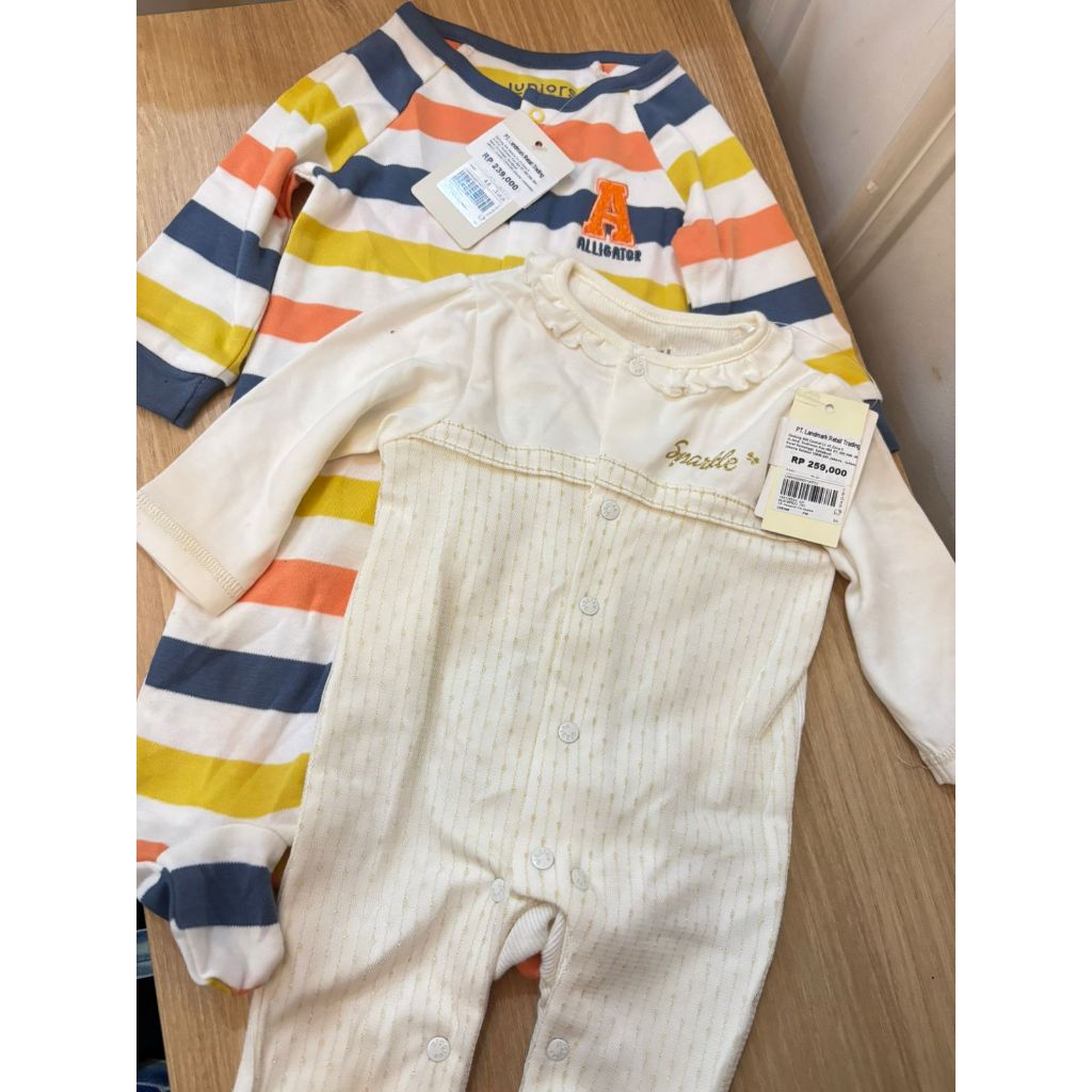NEW SALE SLEEPSUIT GIGGLES DAN JUNIORS BABYSHOP SIZE 0-3M