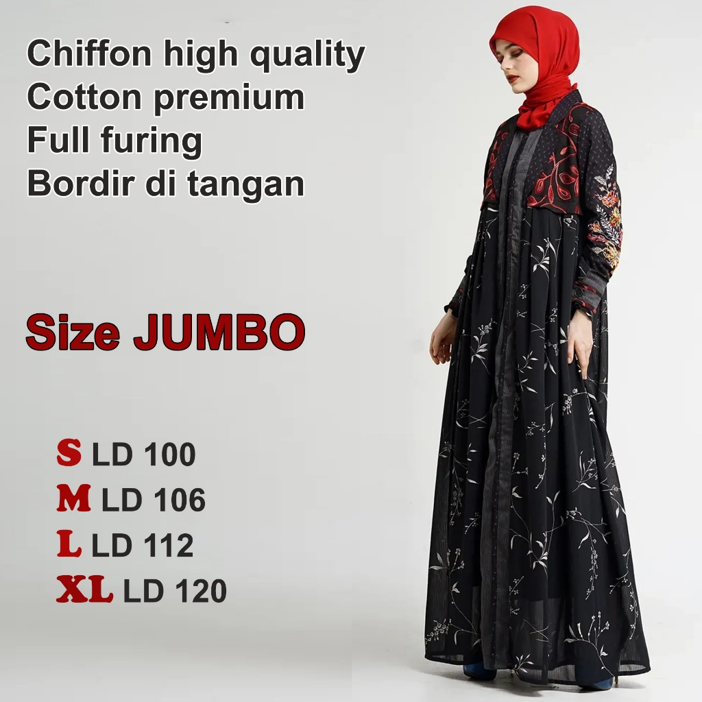[UFA fashion] Abaya Hitam Kain Sifon premium tersedia LD 120, Gamis Tuneeca Isabel Essence TH0524001