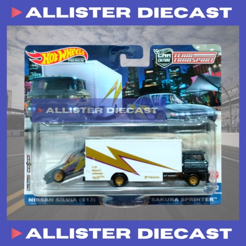 PREMIUM Hot Wheels Nissan Silvia S13 Team Transport Hotwheels Nissan Silvia S13 Sakura Sprinter Team