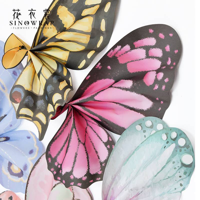 

(1 set) Termurah KRAFT PAPER WINGS KARANGAN BUNGA KUPU KUPU ,FLOWER WRAPPING KOREA BUTTERFLY