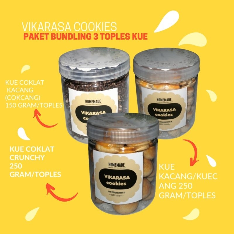 

PAKET MIX 3 TOPLES KUE VIKARASA COOKIES Snack