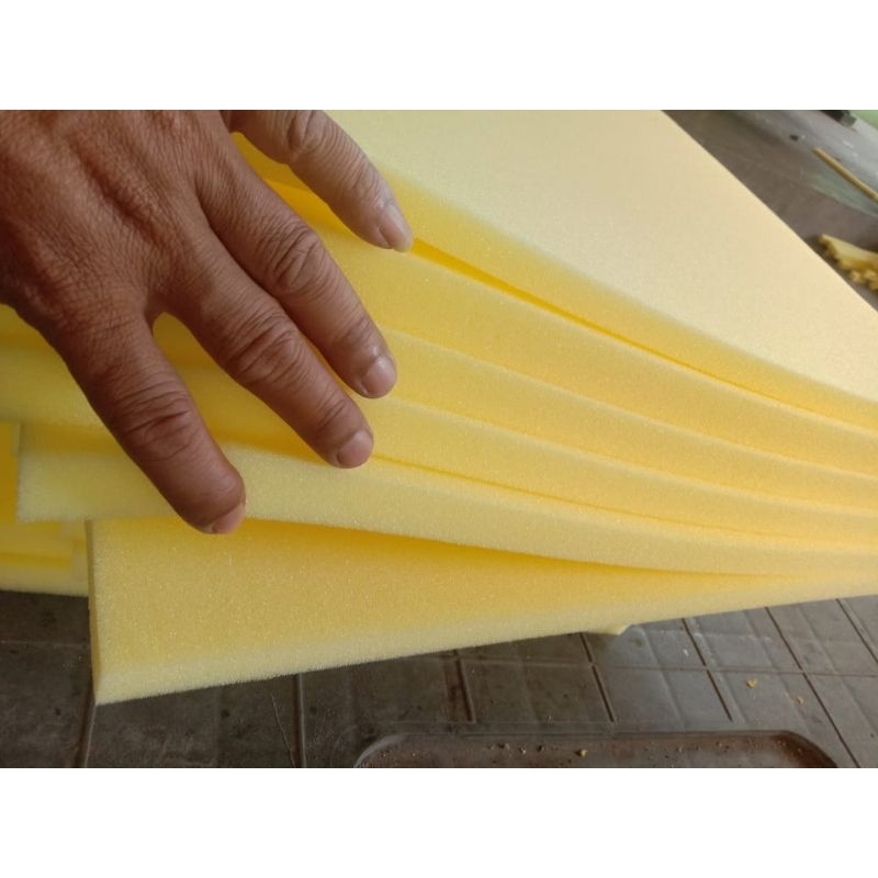 busa lembaran 2cm busa kuning ukuran 100x30x2cm