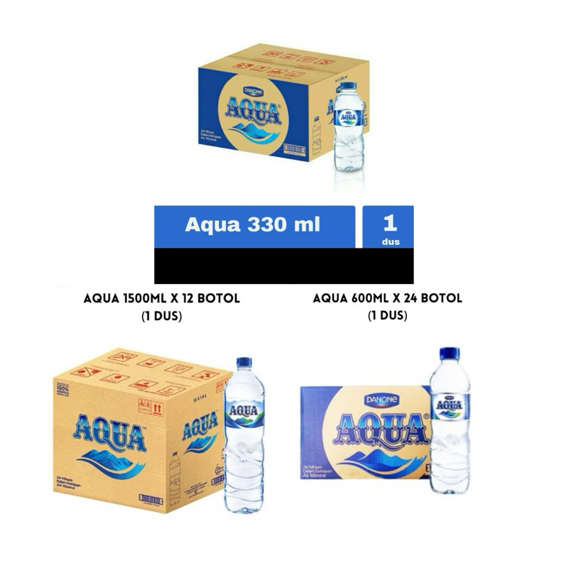 

AQUA 330ml 600ml 1500ml (1 Dus) AQUA Air Mineral Berkualitas