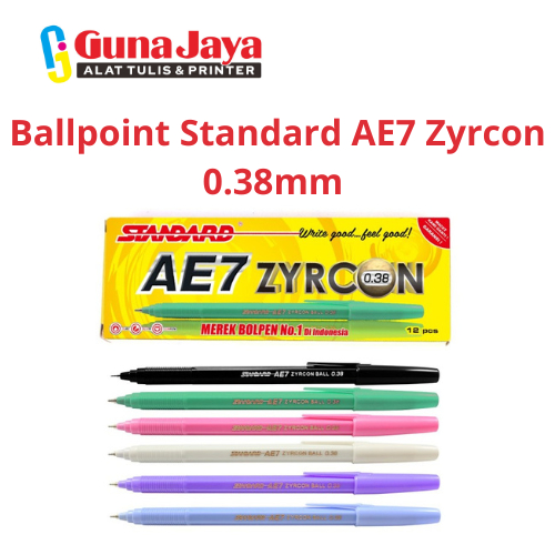 

Ballpoint Standard AE7 Zyrcon 0.38mm - Pulpen Tinta Halus Standard