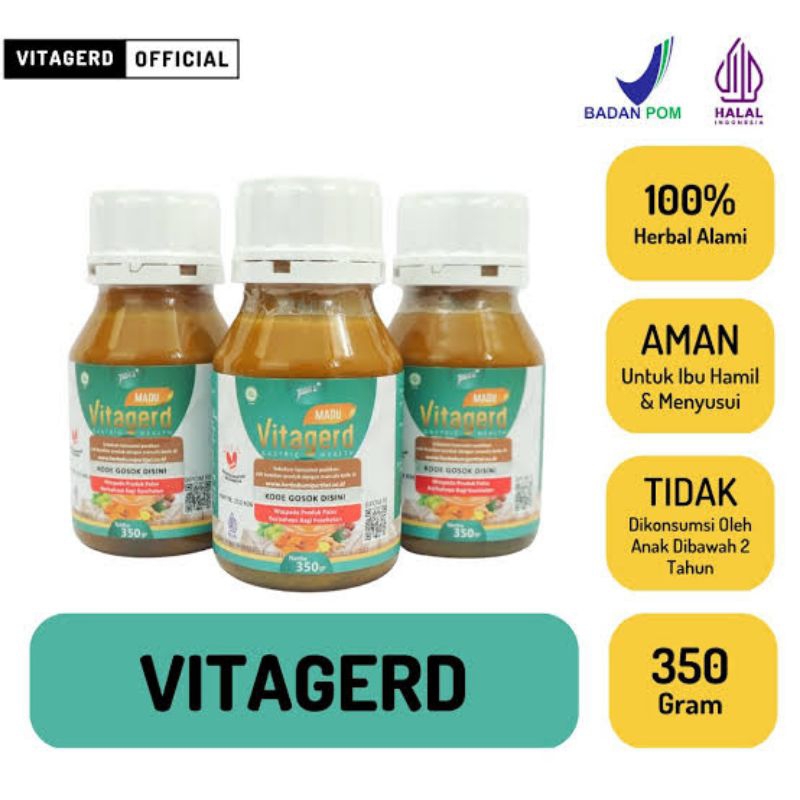 

Varian Vitagerd - Madu Lambung 350gr BPOM | Halal MUI | Organik | untuk asam lambung dan gerd