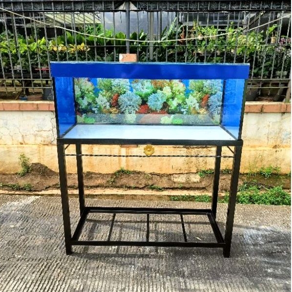Aquarium 100x40x40 dan rak hollo/siku