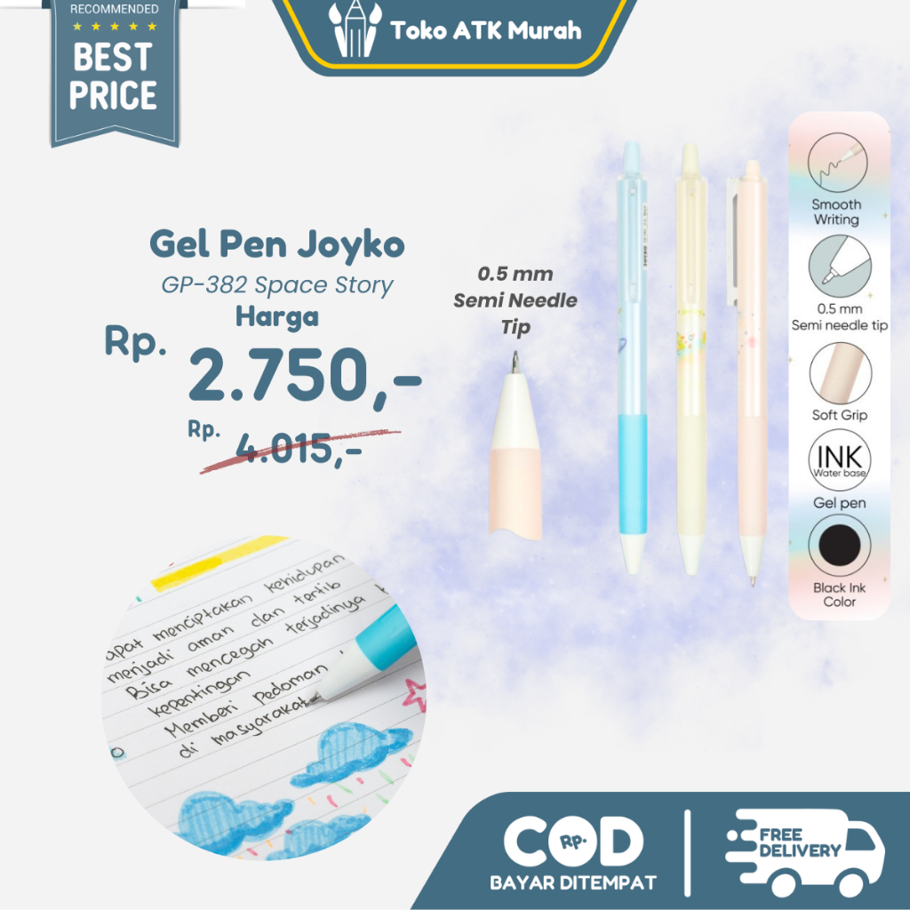 

Gel Pen Joyko GP-382 Space Story 0.5 mm Pulpen Pena