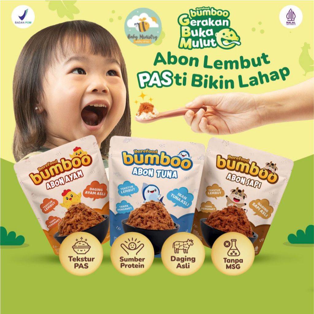 

BUMBOO - BAREFOOD ABON SAPI DAN AYAM MPASI / ABON MPASI / ABON ANAK / ABON GURIH / SEHAT / abon tuna