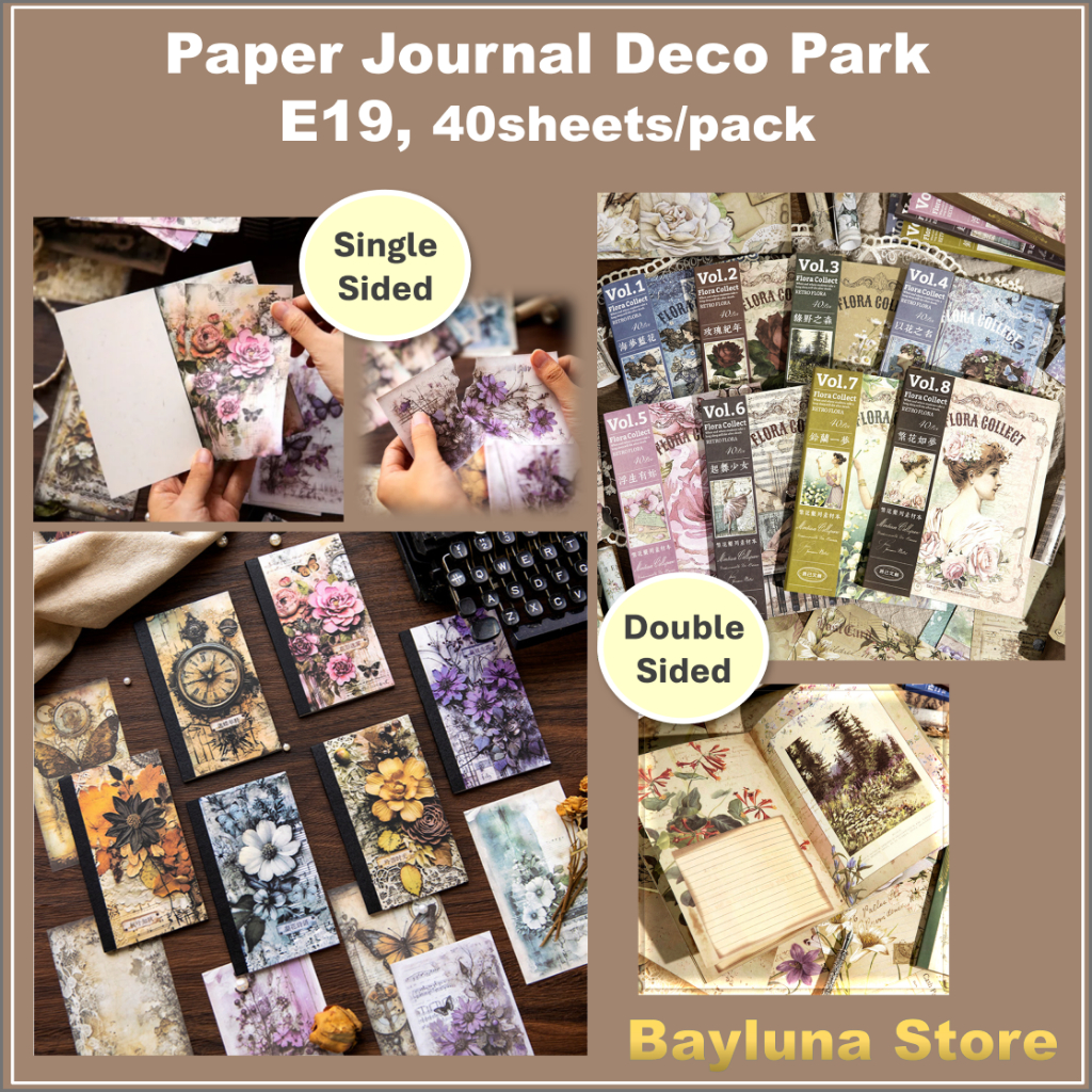 

BYL Paper Pack for Scrapbooking Junk Journal School DIY Stationery Supplies Vintage Paper #E19