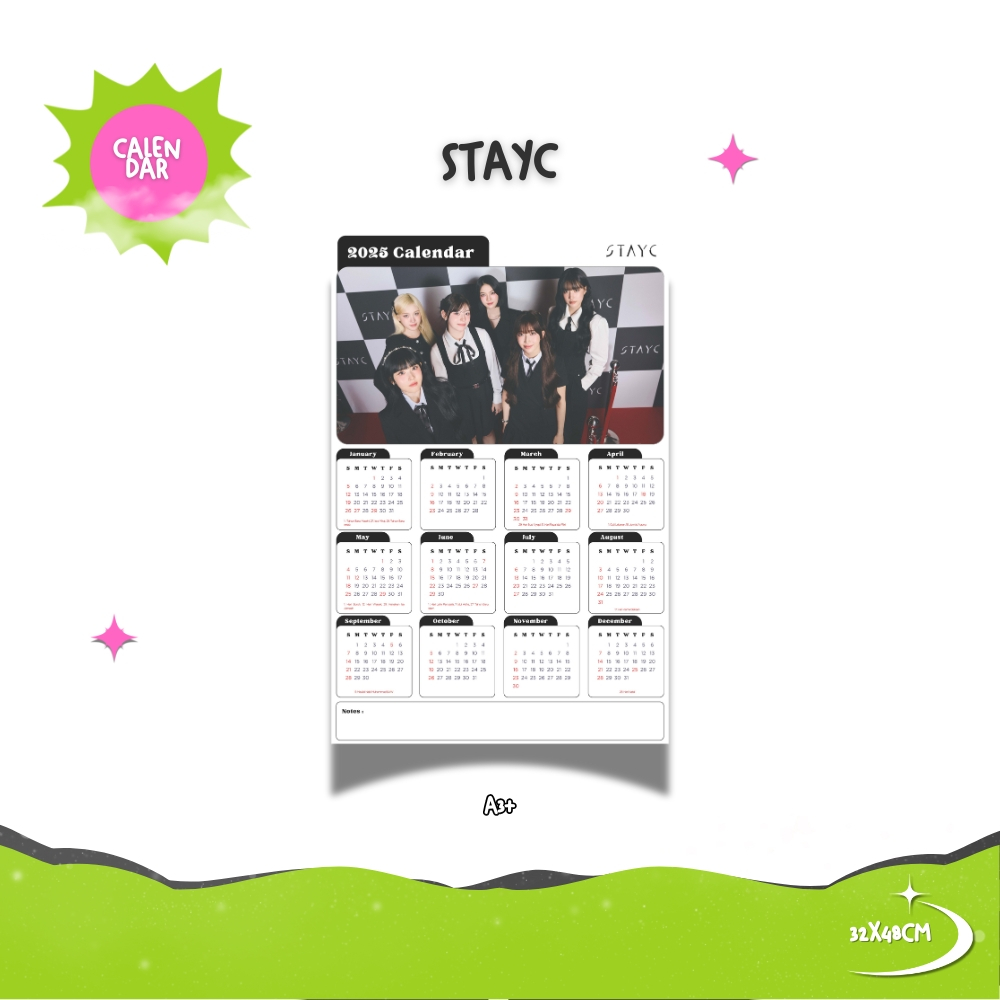 

2025 KALENDER STAYC KPOP + LAMINASI 2SISI GLOSSY IDOL KOREA BIAS MURAH UNOFFICIAL SWITH SUMIN SIEUN ISA SEEUN YOON J READY STOCK !