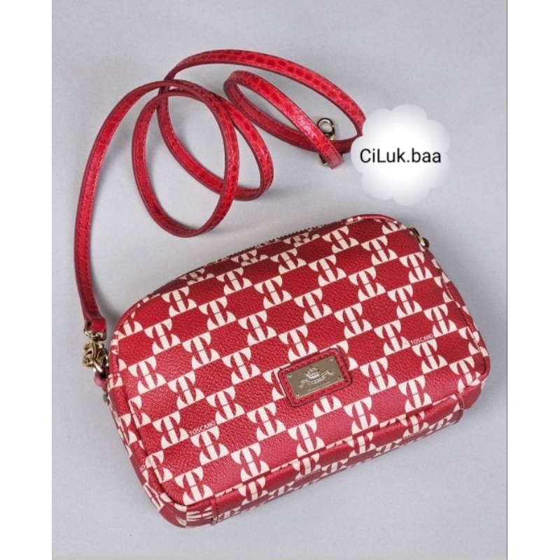 [𝗡𝗘𝗪 •  𝗦𝗜𝗔𝗣 𝗞𝗜𝗥𝗜𝗠 ] TOSCANO TOCCO ITALY SIGNATURE RED FULL LEATHER - ORIGINAL PARIS ITALY.         