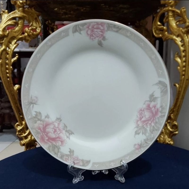 Piring keramik kue motif bunga