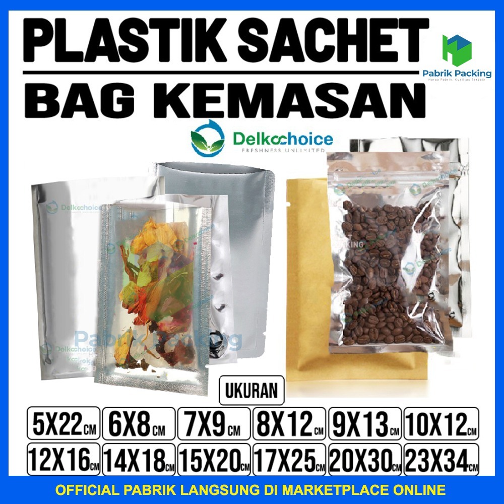 PLASTIK SACHET DELKOCHOICE BAG VARIAN TRANSMETZ | SACHET KOMBINASI ALUMUNIUM FOIL TERMURAH SATUAN