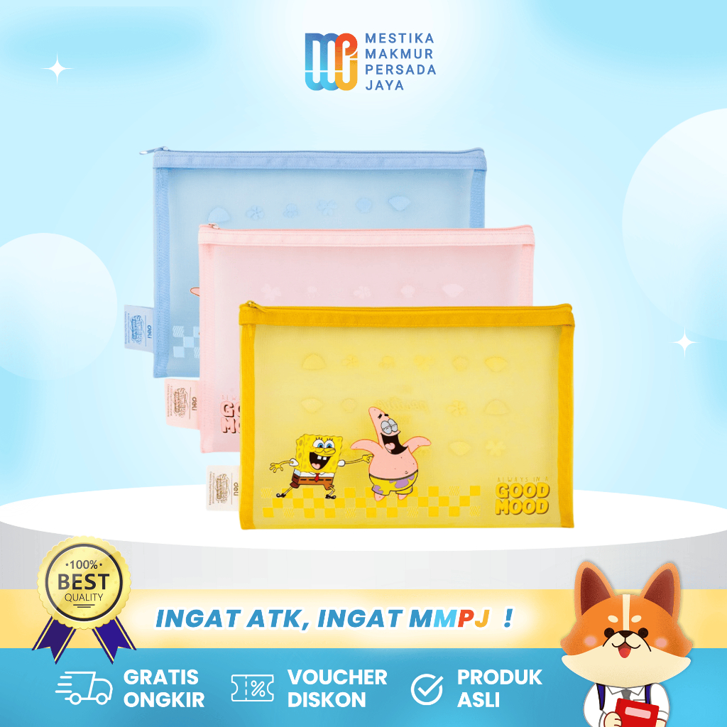 

Deli Pouch Resleting Karakter Spongebob A4 Tempat Pensil Serbaguna EH983