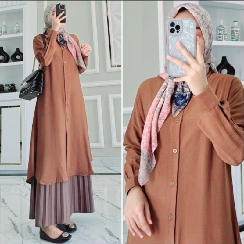 Seyelan Atasan Bju Tunik Wanita Moeslim Fashion Tunic Ibuk Ibuk Kemeja Tumik Muslim Cewe Tunikk Pere