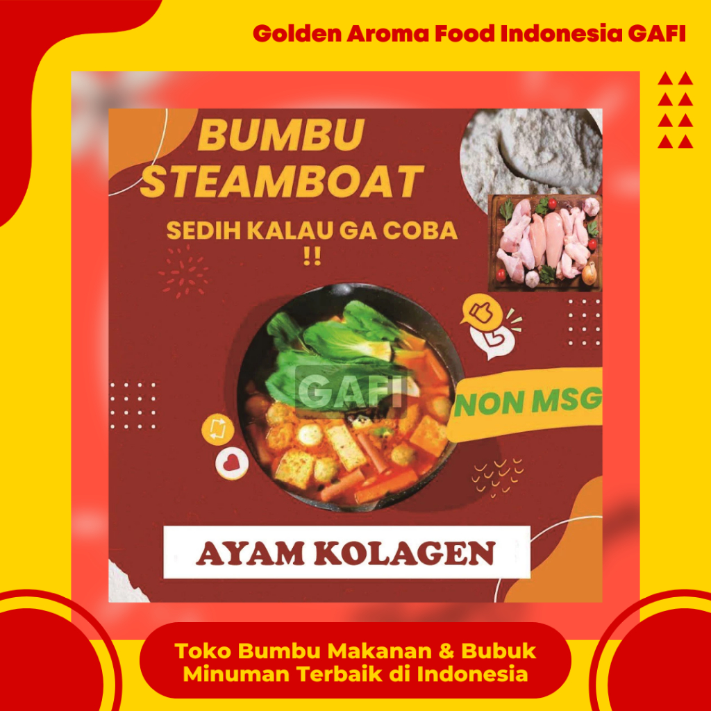 

Bumbu Bubuk Kuah Rasa Ayam Kolagen NON MSG 1 Kg Bubuk Collagen Chicken Kuah Tofu Tabur Makanan Kering 1 Kg Premium Instan Kiloan Halal buat Aneka Rasa Makanan Odeng Tekwan Bakwan Siomay Sop Tofu GAFI