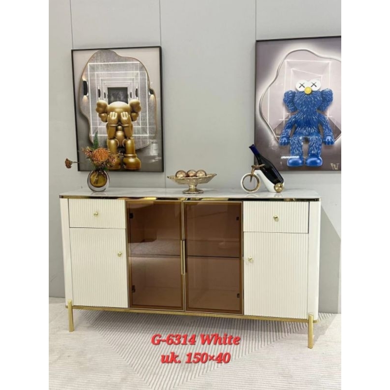 Console Table - Top Table Batu Granite - Sideboard - Lemari Serbaguna - 150cmx40cm