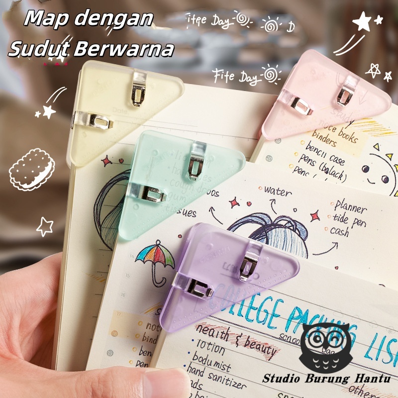 Klip Segitiga Transparan, Klip Sudut, Klip Ujian, Map Dokumen, Folder Penyimpanan Siswa, Alat Tulis 