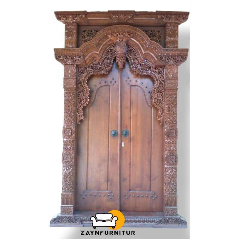 Pintu Gapura Ukir Gebyok 150x260 JATI TUA Jepara