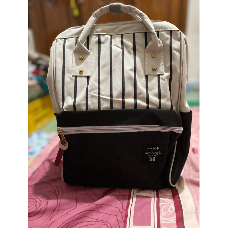 NEW Tas Anello Garis hitam tas sandang diaper bag tas selempang / tas satchel / tas jinjing / bag an