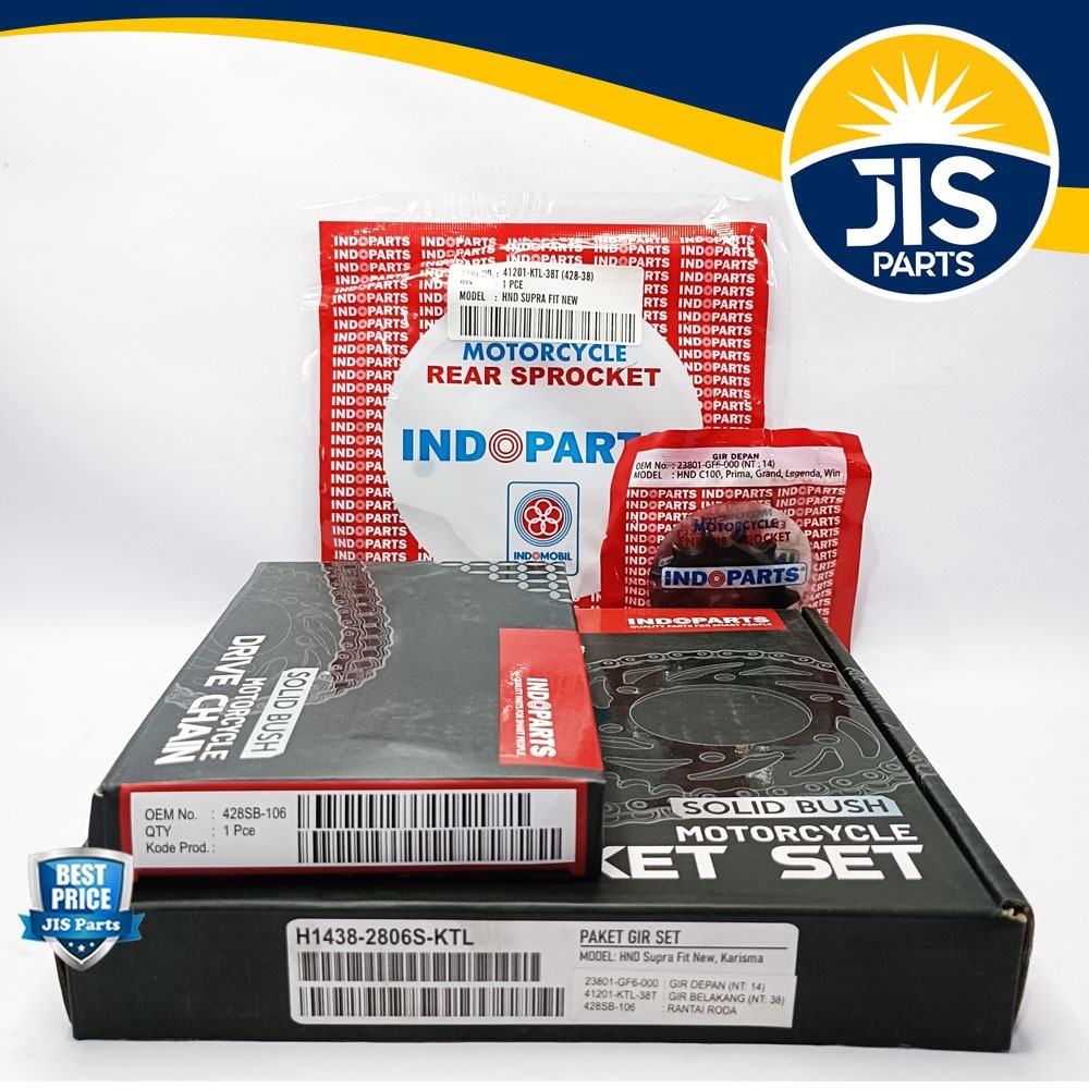 GIRSET GEARSET GIR SET PAKET SUPRA FIT NEW 38 KARISMA SUPRA X 125 GEAR 38  INDOPARTS