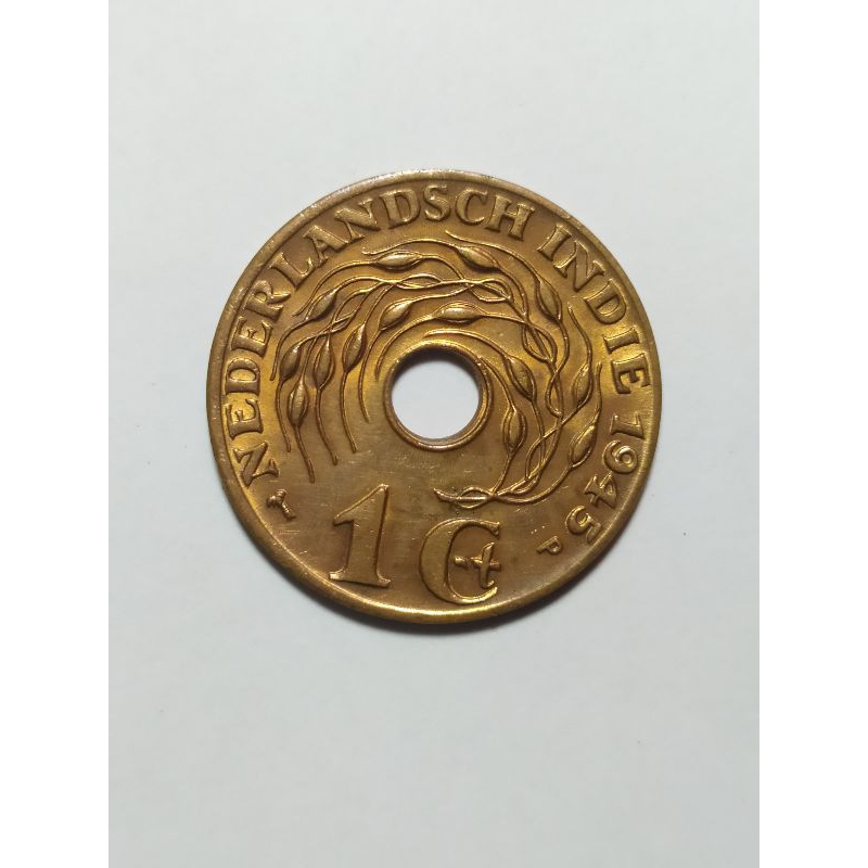koin 1 cent nederlandsch indie tahun 1945