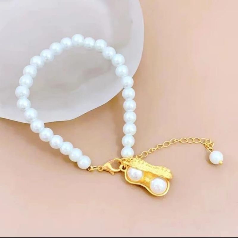 Titani.id Acc-1590 Korean style gelang fashion wanita mutiara kacang cantik