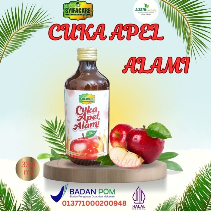 

JUAL Cuka Apel Syifacare Kemasan 330ml Natural Apple With Mother - Apple Cider Vinegar 100% Sari Buah Apel