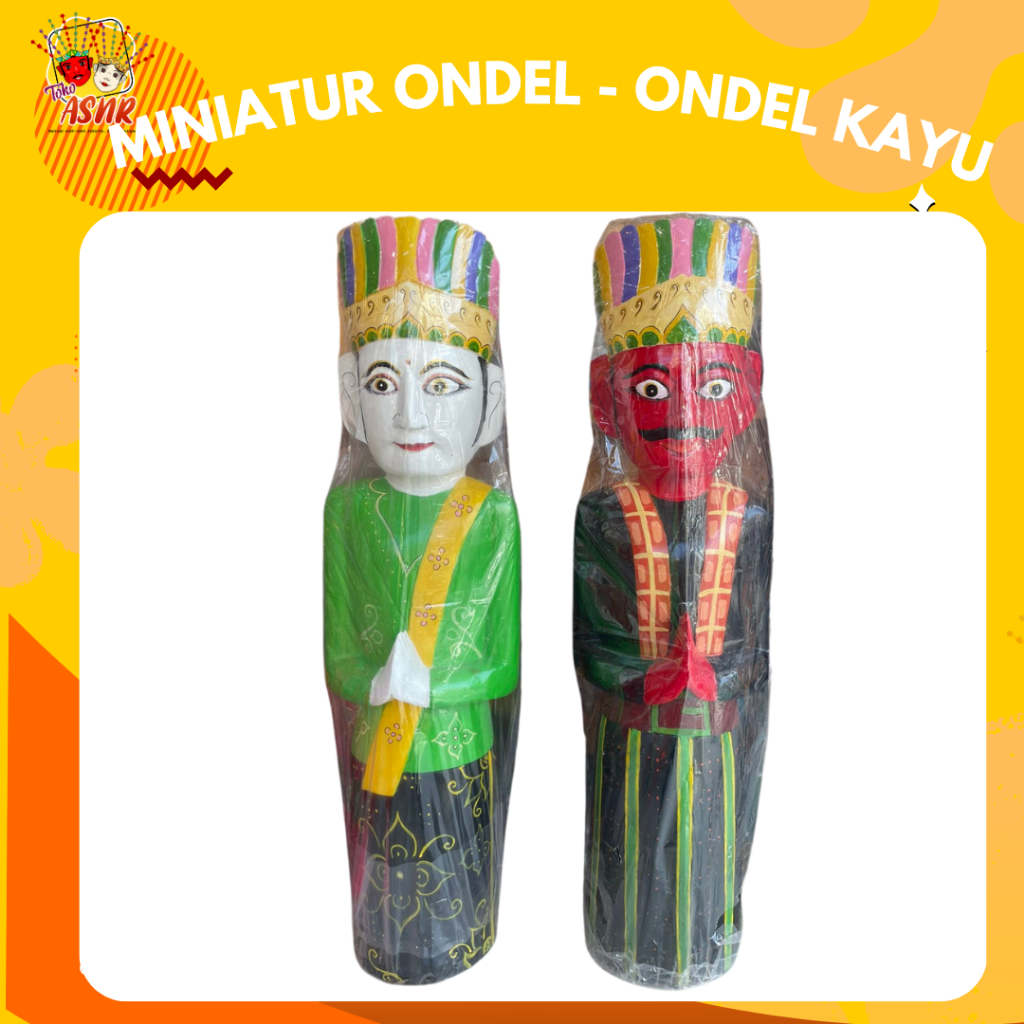 Miniatur ondel - ondel kayu 1,4 meter | Patung kayu Ondel - ondel | Pajangan Ondel - ondel kayu