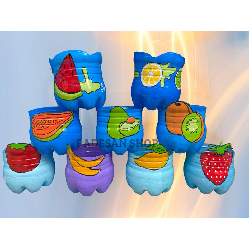 Prakarya Pot dari Galon le minerale 15Lt Seri Buah