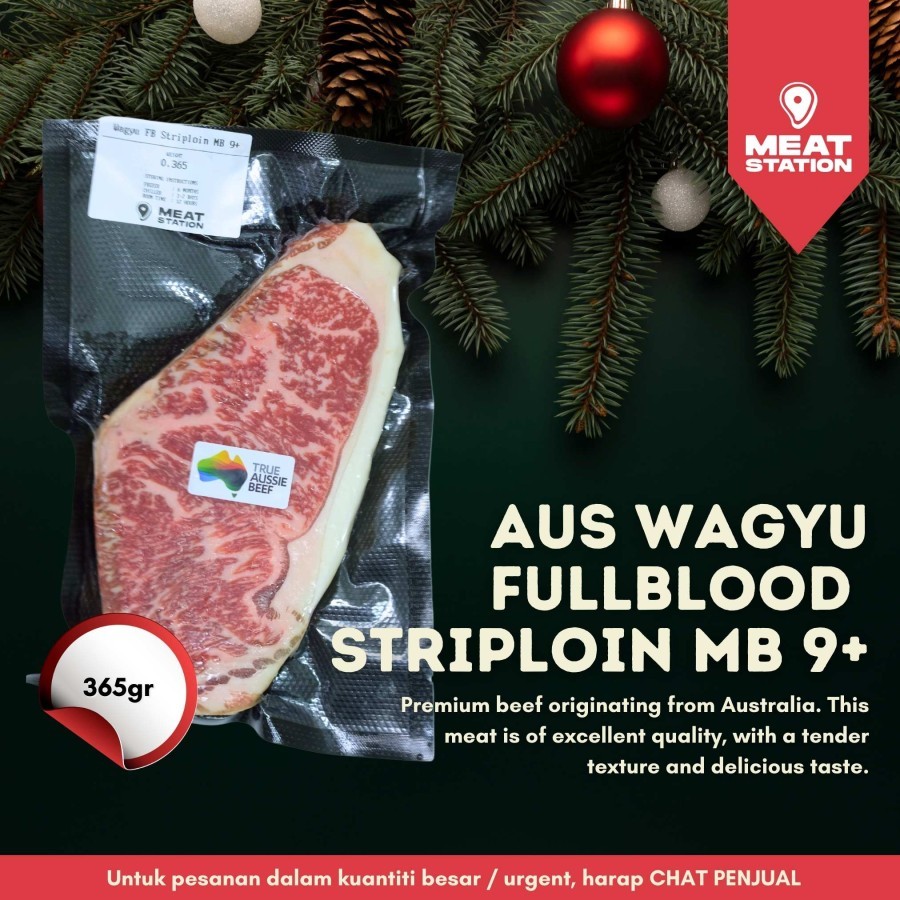 

AUS Wagyu Fullblood Striploin MB 9+ 365g /Beef Steak / Beef Import