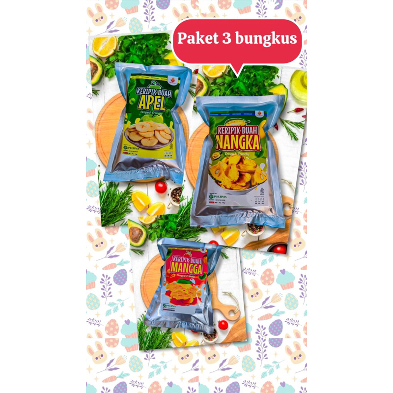 

paket bundling 3 keripik buah bebas pilih rasa