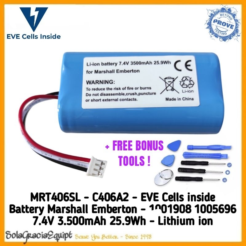 Batre / Batere / Baterai / Battery Marshall Emberton 1&2 / Anker Soundcore Flare 2 - 7.2-7.4Vdc 3.50