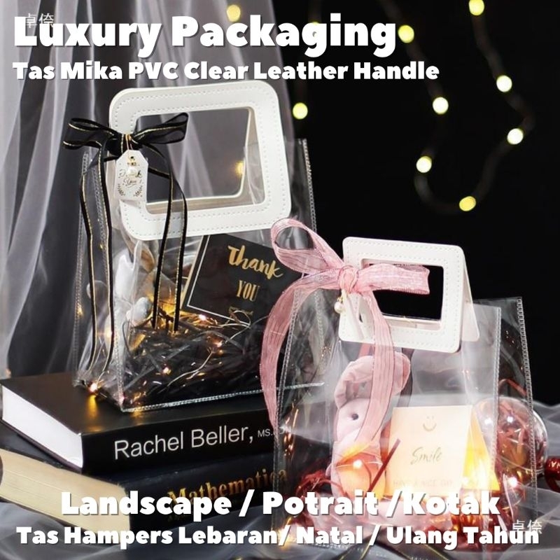 

Tas Hampers Goodie Bag Leather Handle Mika PVC Premium Uk 18x10x16