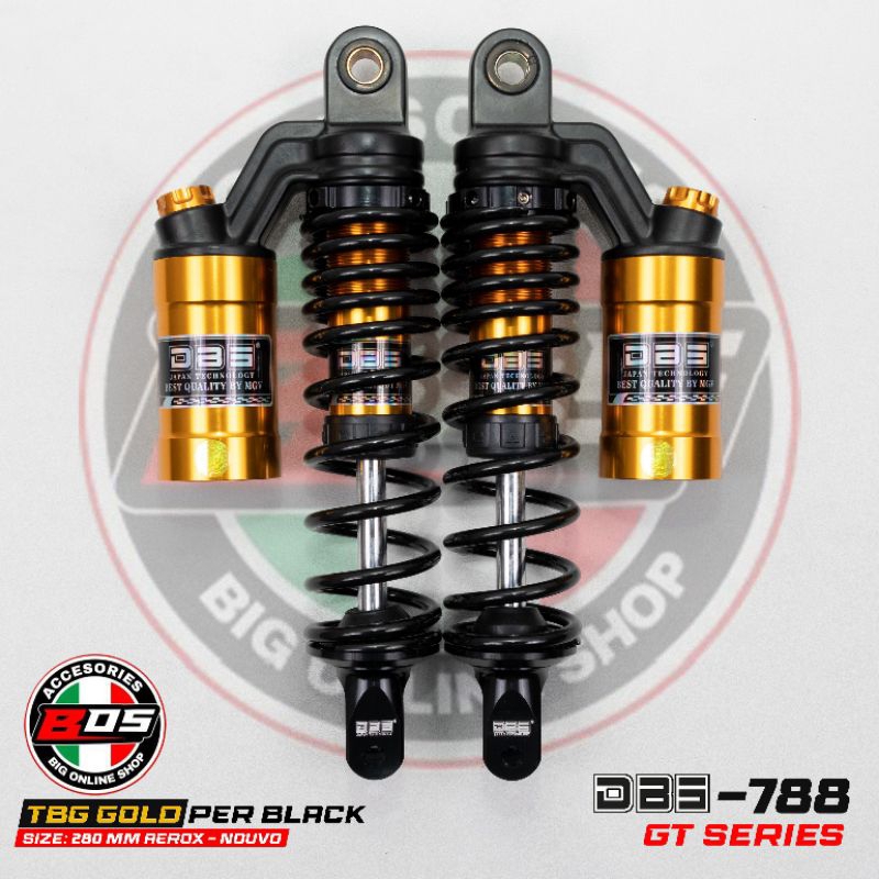 Shock DBS 788 GT-SERIES  NOUVO AEROX 155 NMAX NEW UK - 280mm - 300mm Shock belakang tabung atas tabu