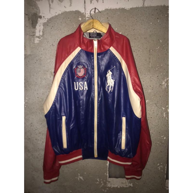 jaket kulit polo ralphlauren