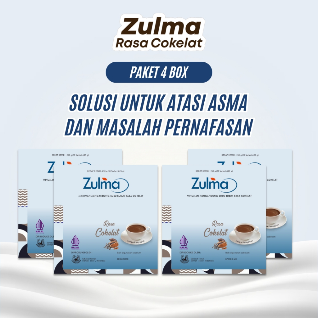 

Zulma Paket 4 Box - Susu Kambing Etawa Atasi Asma Dan Masalah Pernafasan Rasa Cokelat