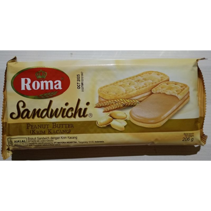 

(INSTANT & SAMEDAY) ROMA Sandwichi Biskuit Peanut Butter 206 Gram