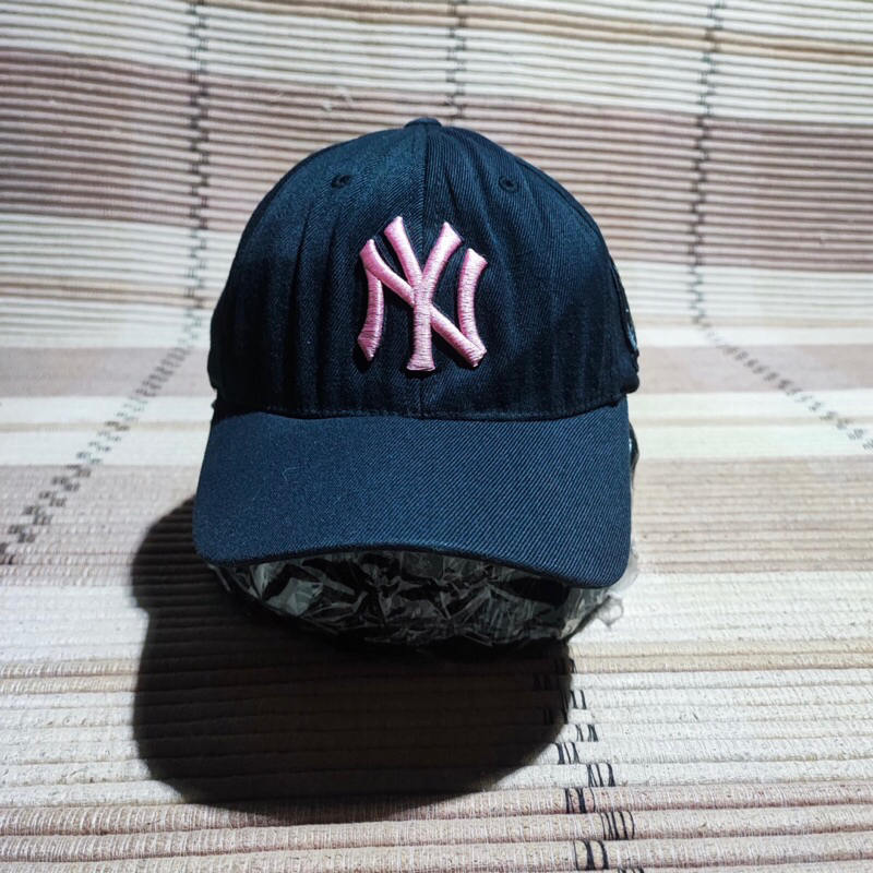 Topi MLB NEW YORK PINK LOGO Bordir Official Original
