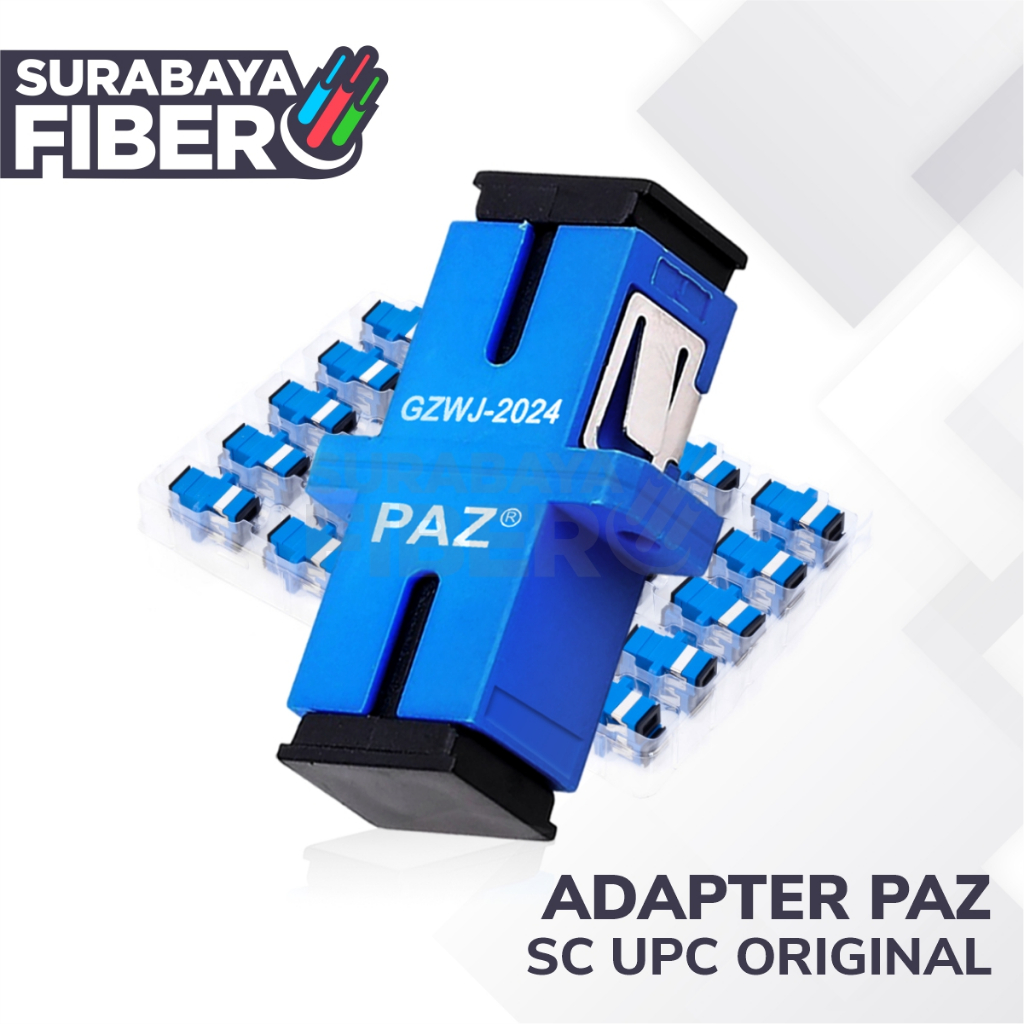 Sasageyou - Adapter FO SC UPC Merk PAZ Original isi 50Pcs - Barel Fiber Optik - Konektor ODC / OTB /
