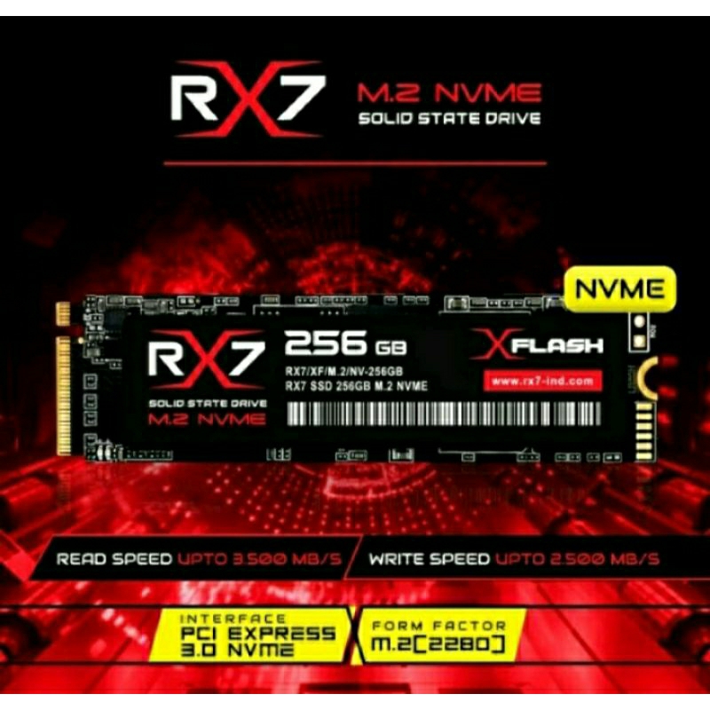 SSD NVME 256gb RX7 Garansi resmi 3 Tahun Original