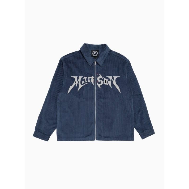 A_FASHIONABLE || WORK JACKET BOXI CORDUROY NAVY ZIPPER•• JAKET CORDUROY MANSON
