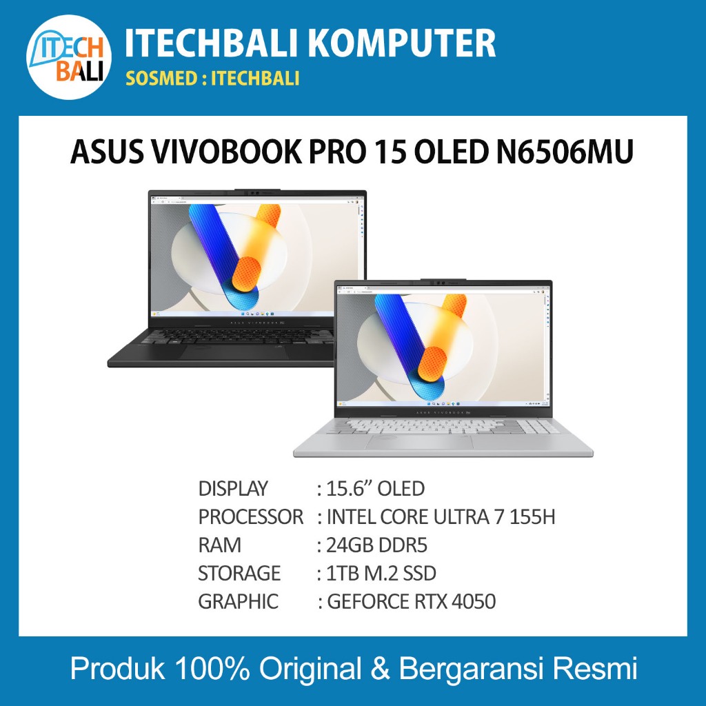 NOTEBOOK ASUS Vivobook Pro 15 OLED N6506 Garansi Resmi