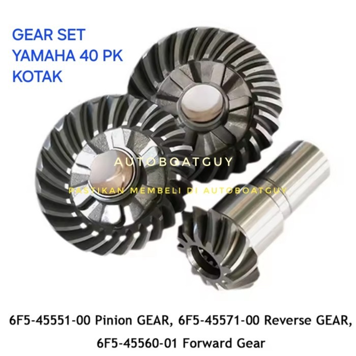 Gear Set / Gigi Maju Mundur Netral Mesin Tempel YAMAHA 40 PK / HP KOTAK 4. 6F5-45551-00 Pinion GEAR 